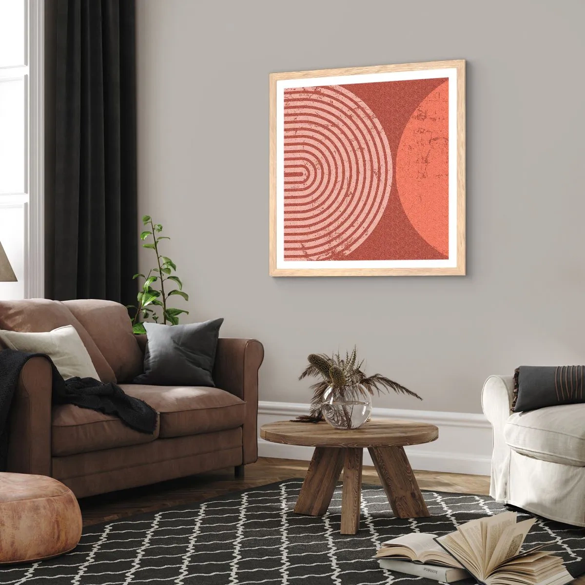 Plakát v rámu světlý dub - Blízký vztah - 60x60 cm