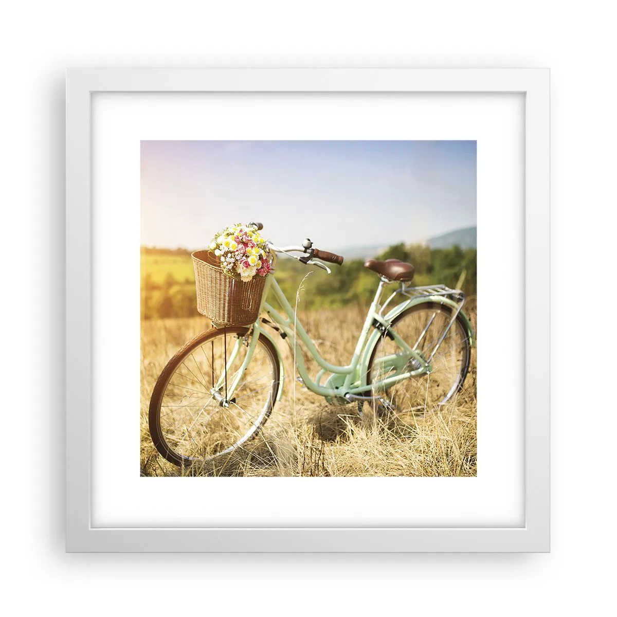 Plakát v bílém rámu - Chvíli tu zůstanu - 30x30 cm