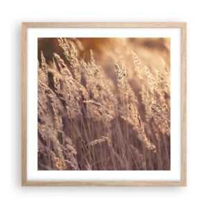 Plakát v rámu světlý dub - Připraveni přivítat podzim - 50x50 cm