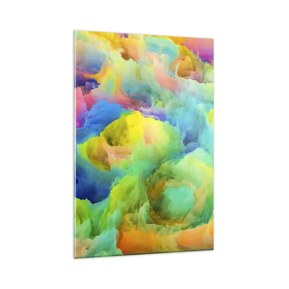 Obraz na skle - Duhové chmýří - 80x120 cm