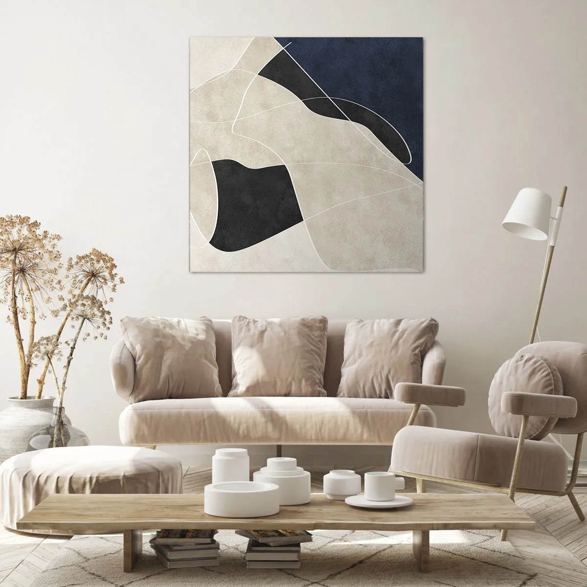 Obraz na plátně - Abstraktní kompozice – kontrast barev - 60x60 cm