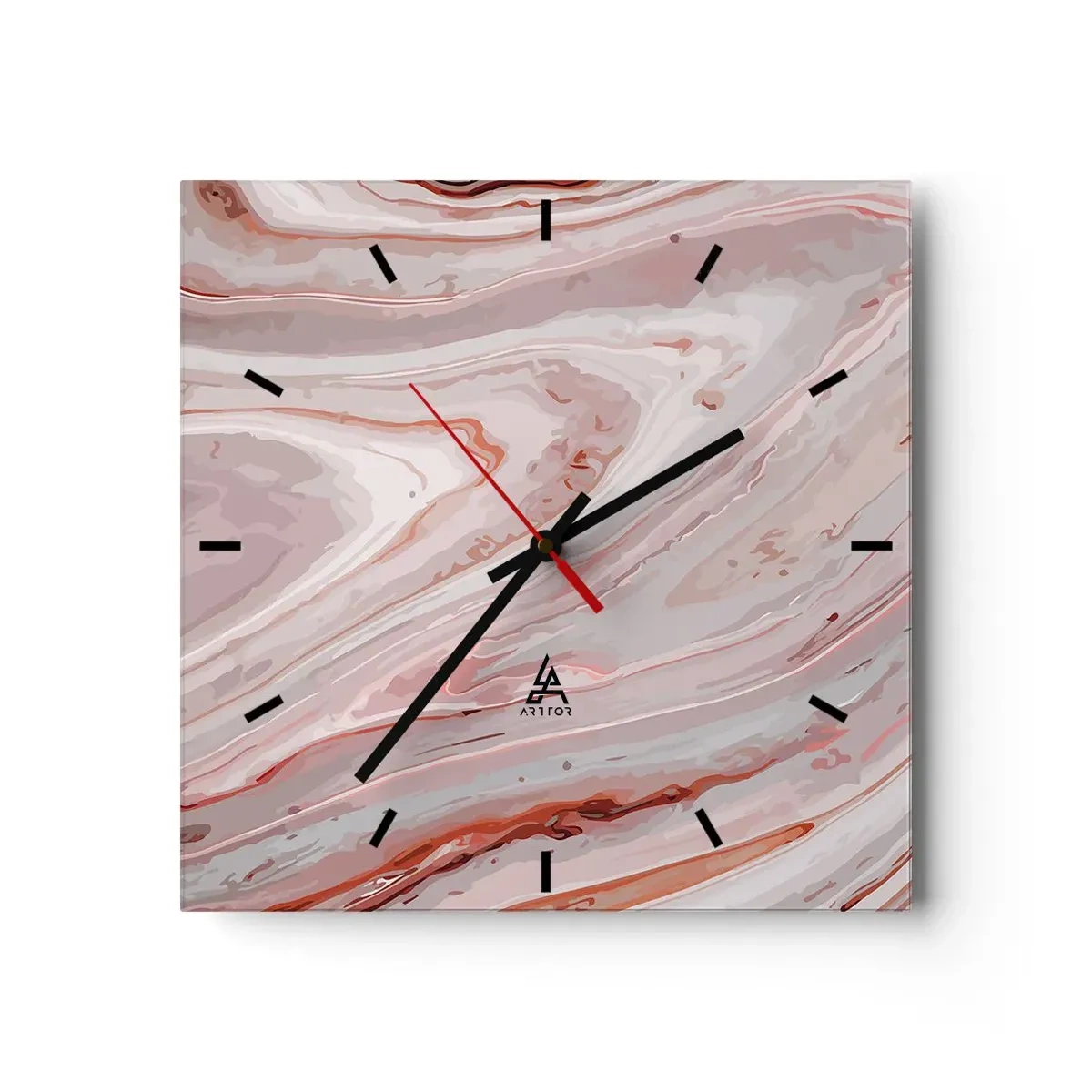 Nástěnné hodiny - Tekutá růžová - 30x30 cm