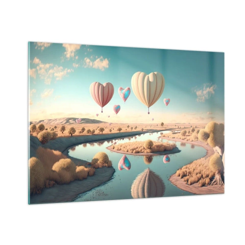 Obraz na skle - Láska tě nechá vzlétnout - 100x70 cm