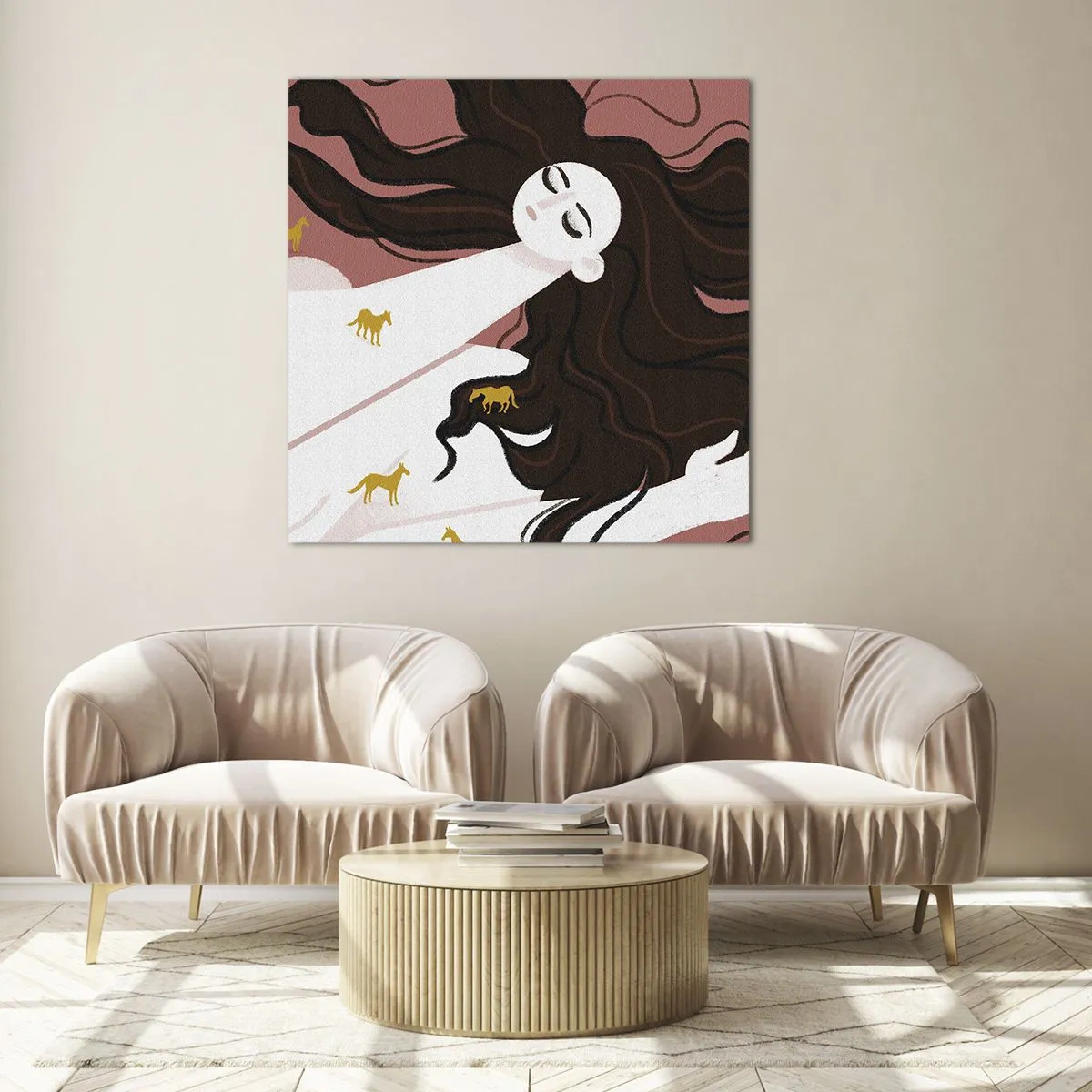 Obraz na skle - Sen o zlatém koni - 30x30 cm