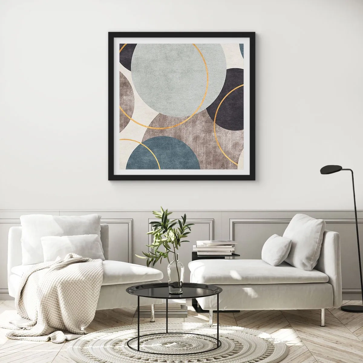 Plakát v černém rámu - Kruh za kruhem - 50x50 cm