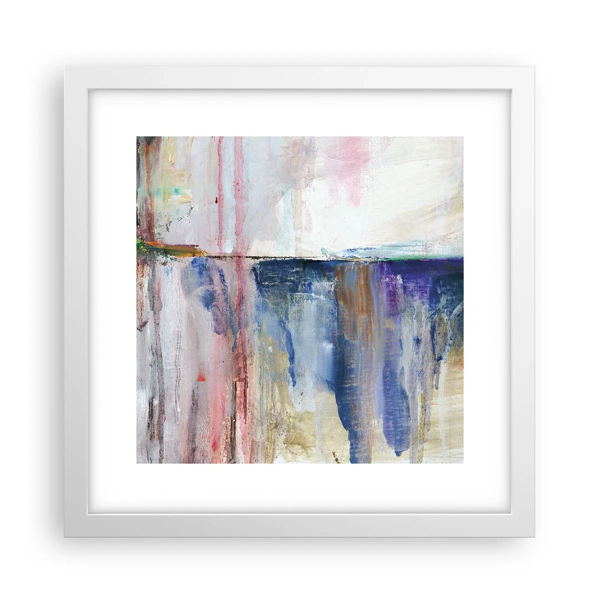 Plakát v bílém rámu - Barevné dojmy a asociace - 30x30 cm