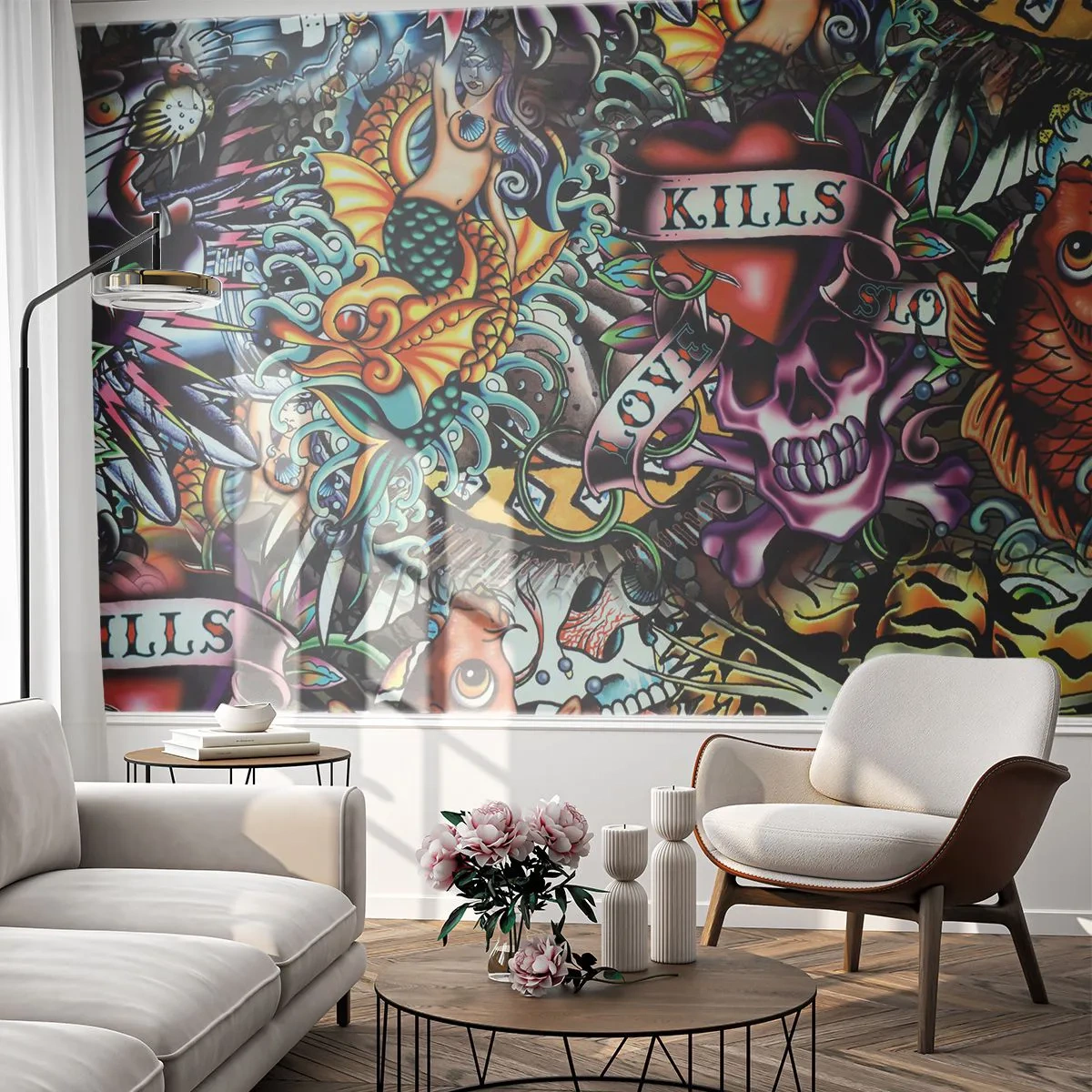 Fototapeta Samolepicí Deluxe Sticker - Sen tatéra - Graffiti, Nástěnná malba, Kus - 350x256 cm