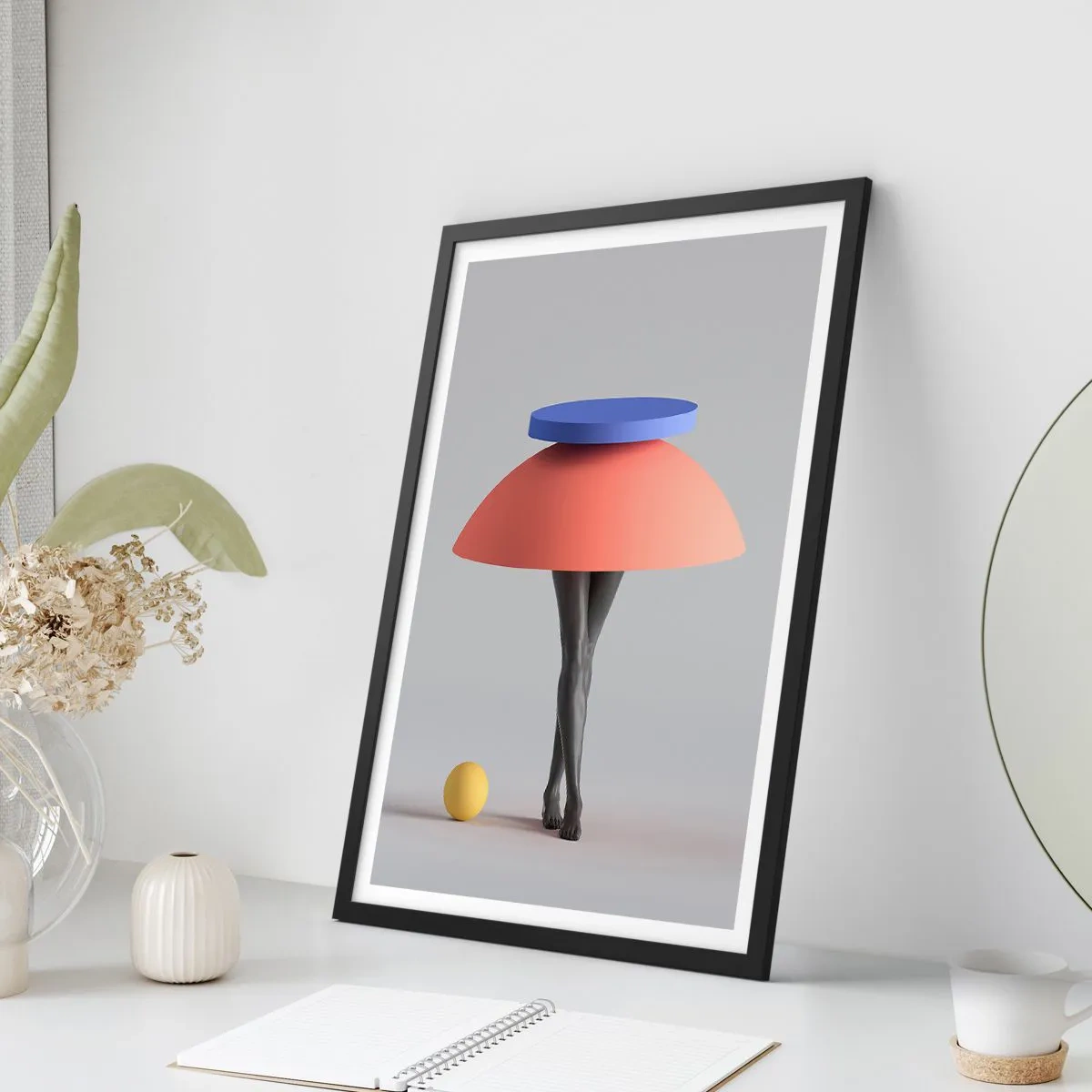 Plakát v černém rámu - Surrealistická kompozice - 70x100 cm