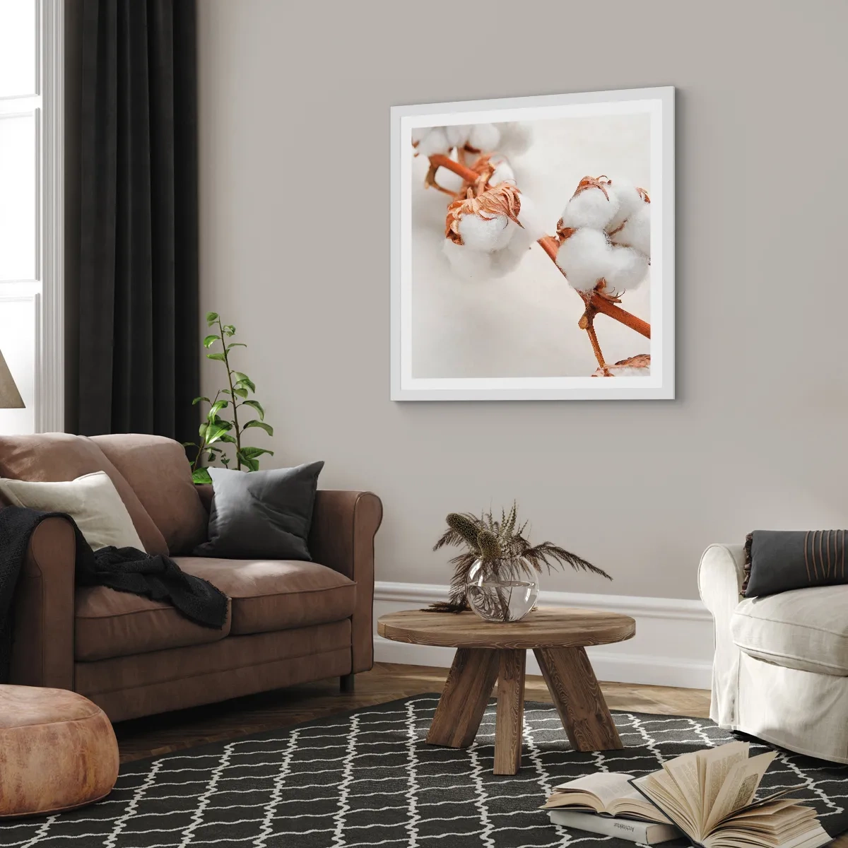 Plakát v bílém rámu - Jenom objímat - 40x40 cm