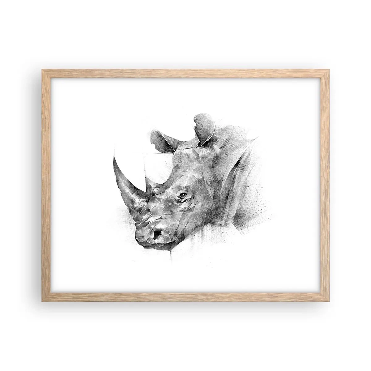 Plakát v rámu světlý dub - Africký portrét - 50x40 cm