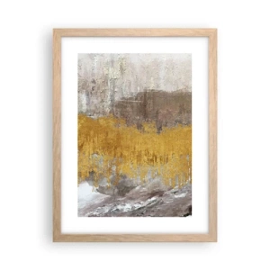 Plakát v rámu světlý dub - Zlatistý závan - 30x40 cm