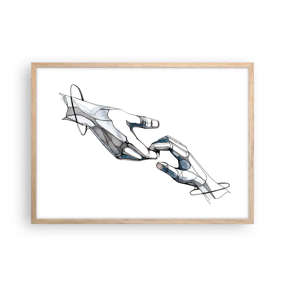 Plakát v rámu světlý dub - Dobré gesto - 70x50 cm