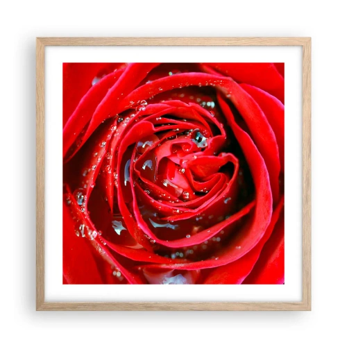 Plakát v rámu světlý dub - V kapkách rosy - 50x50 cm