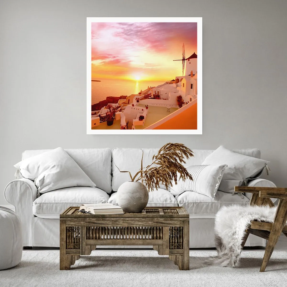 Plakát - Rozplynout se v bílé a zlaté - 60x60 cm