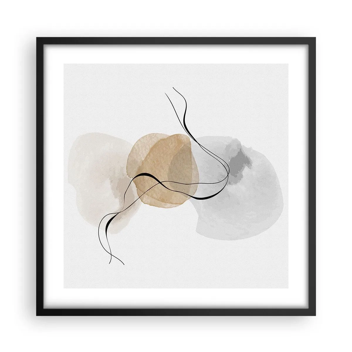 Plakát v černém rámu - Vzdušné korálky - 50x50 cm