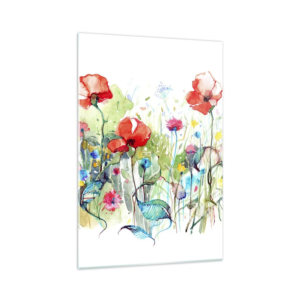 Obraz na skle - Kvetoucí louka v květnu - 70x100 cm