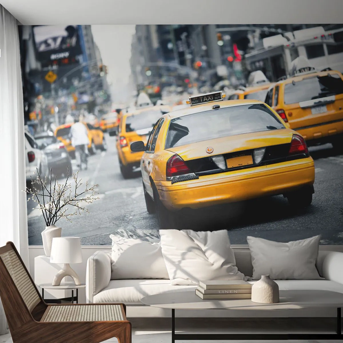 Fototapeta Premium Sand - Pouze v tomto městě - Město, New York, Taxi - 450x315 cm