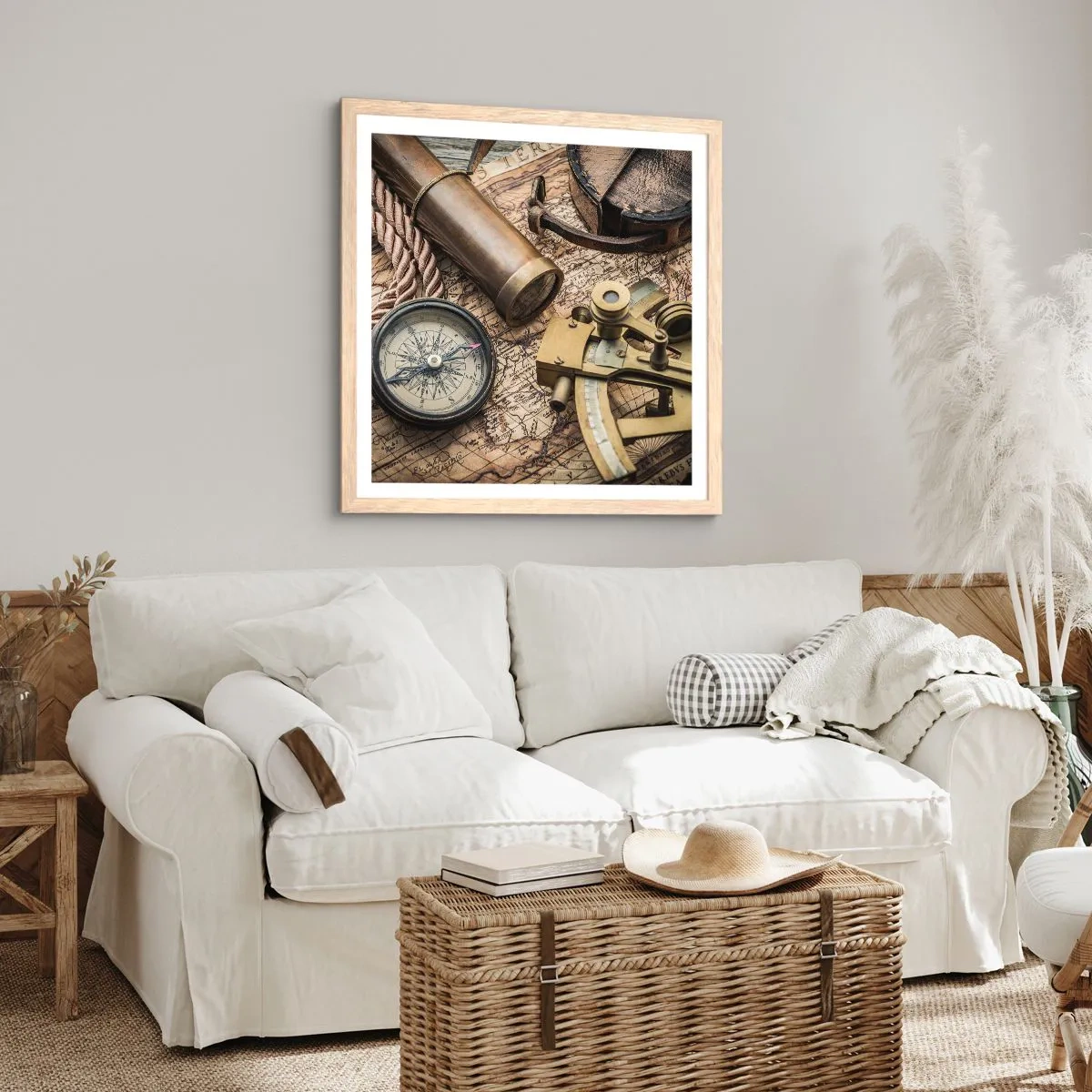 Plakát v rámu světlý dub - Urči směr - 50x50 cm