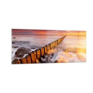 Obraz na skle - Jemnost vln - 100x40 cm