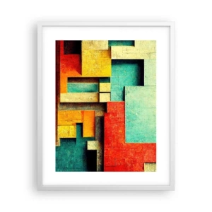 Plakát v bílém rámu - Festival pravých úhlů - 40x50 cm