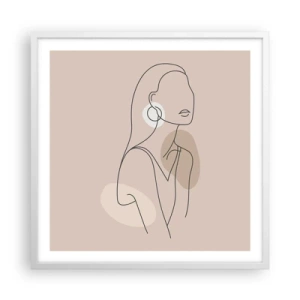 Plakát v bílém rámu - Dívčí ikona - 60x60 cm