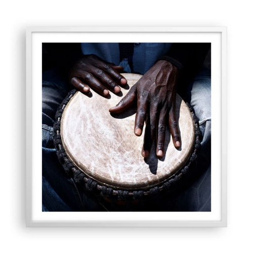 Plakát v bílém rámu - Žijte ve svém rytmu - 60x60 cm