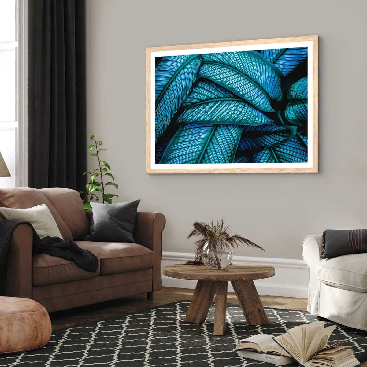 Plakát v rámu světlý dub - Čáry života - 100x70 cm