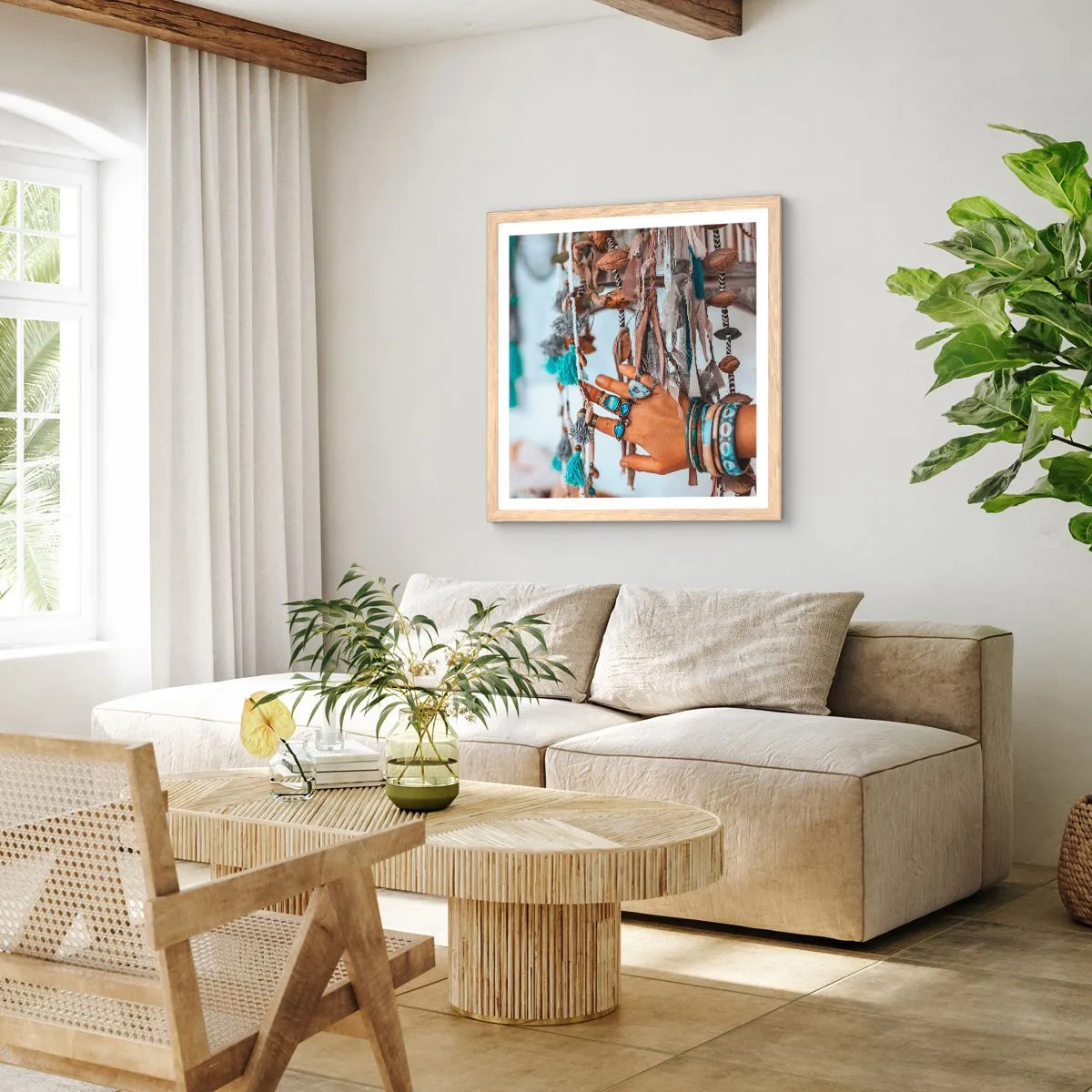 Plakát v rámu světlý dub - Místní poklady - 60x60 cm