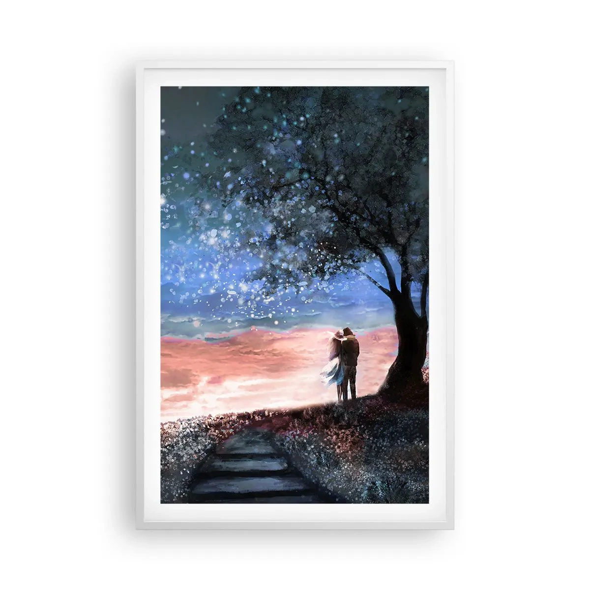 Plakát v bílém rámu - Hvězdicovité představení - 61x91 cm