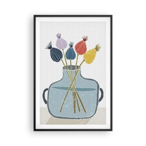 Plakát v černém rámu - Makové květy - 61x91 cm