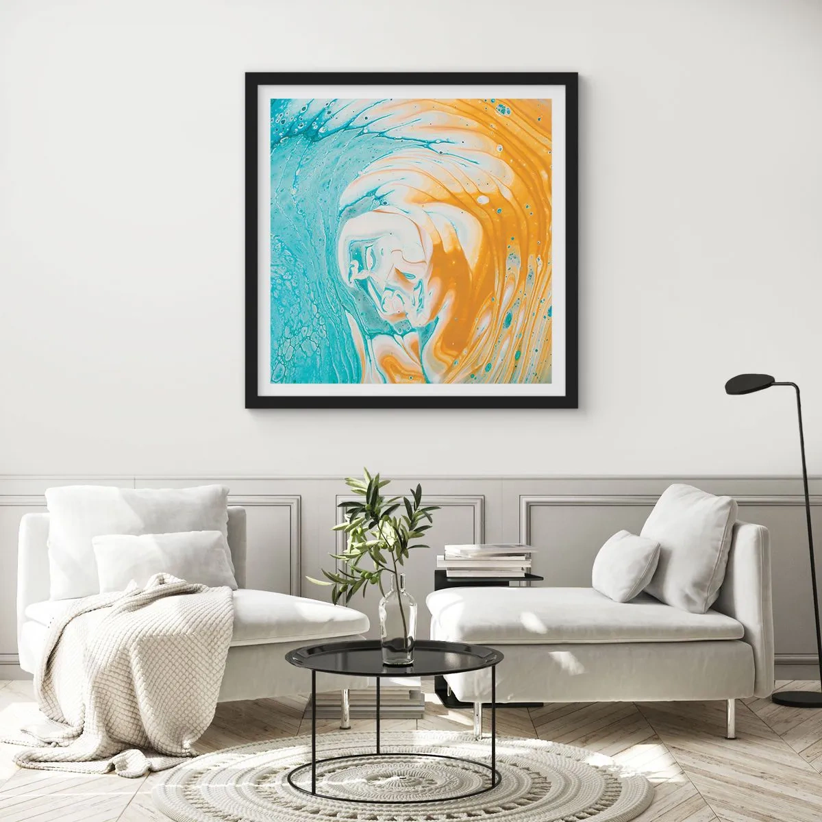 Plakát v černém rámu - Pastelový vír - 60x60 cm