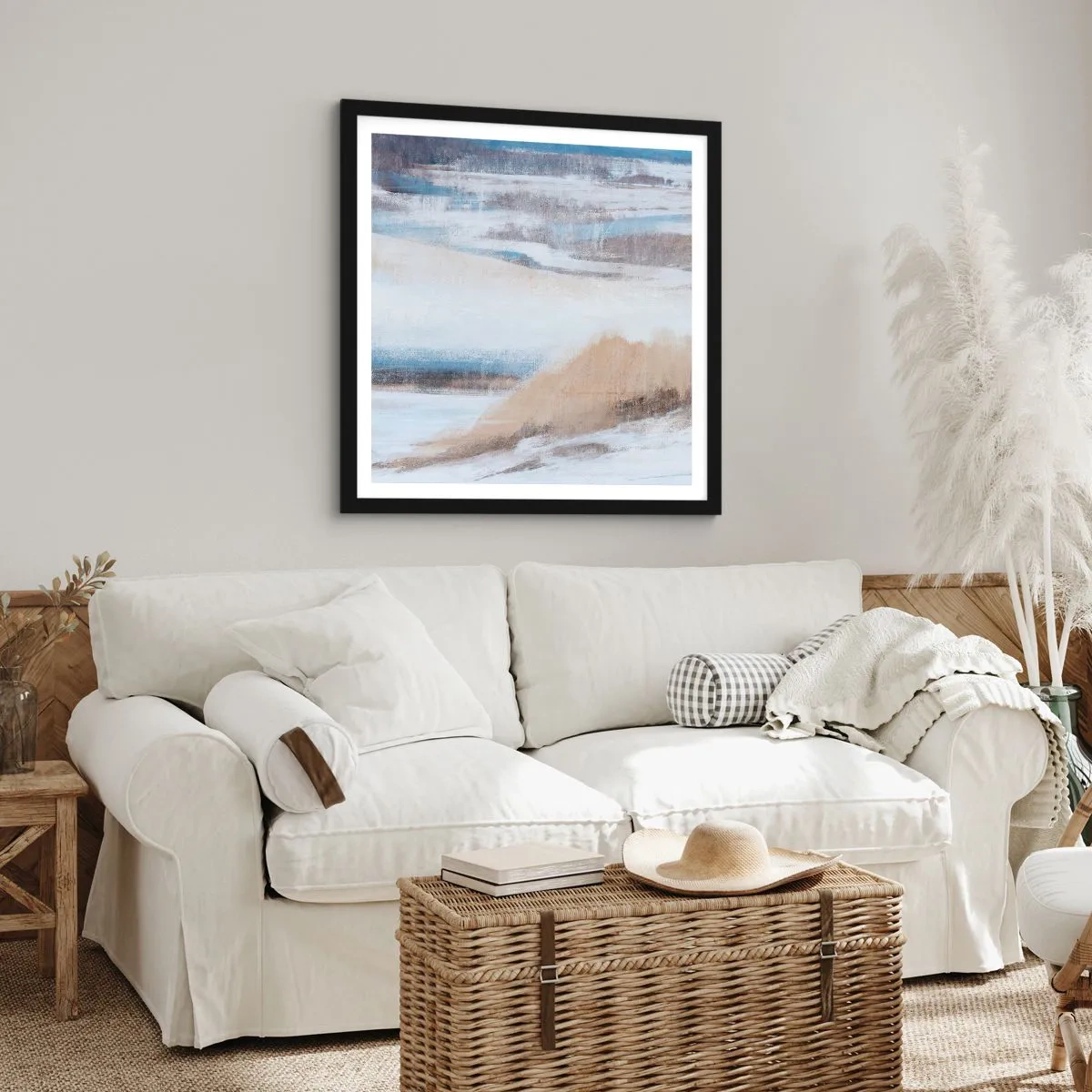 Plakát v černém rámu - Zimní kompozice - 40x40 cm