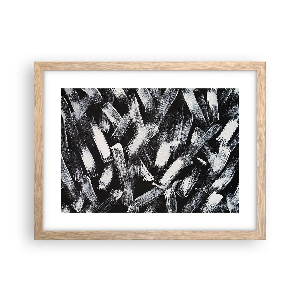 Plakát v rámu světlý dub - Abstrakce v industriálním duchu - 40x30 cm