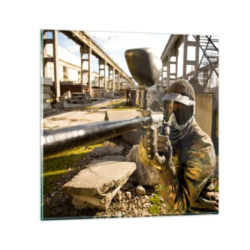 Obraz na skle - I vy můžete být hrdinou - 50x50 cm