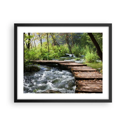 Plakát v černém rámu - U zpěněného vodopádu - 50x40 cm