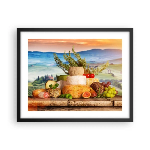 Plakát v černém rámu - Italská radost ze života - 50x40 cm