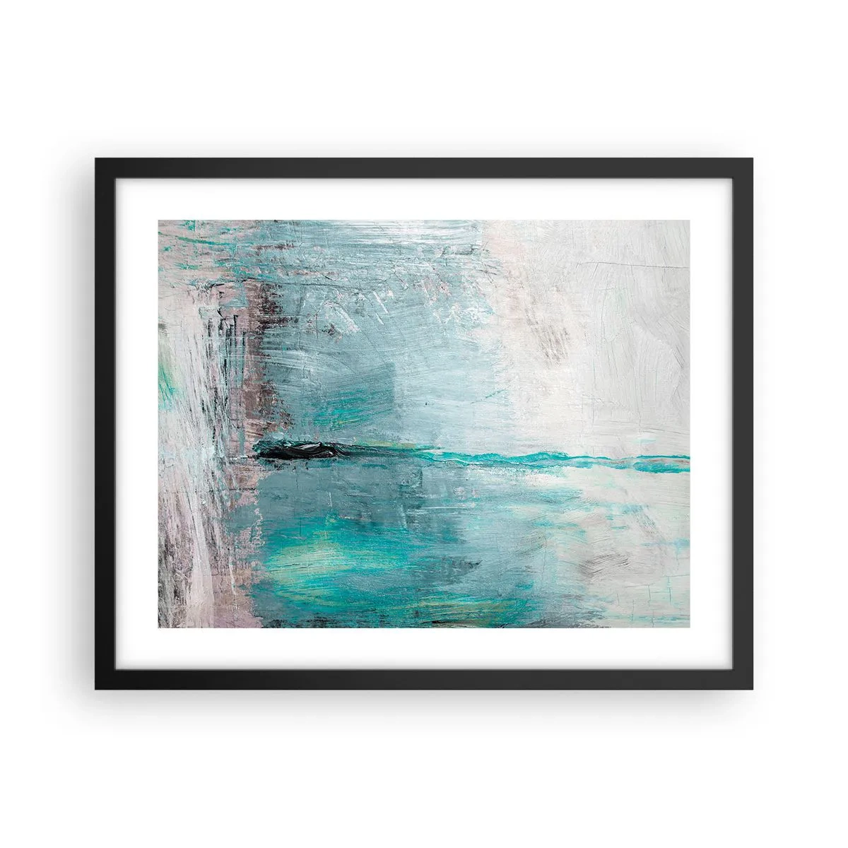 Plakát v černém rámu - Horizontálně v modři - 50x40 cm