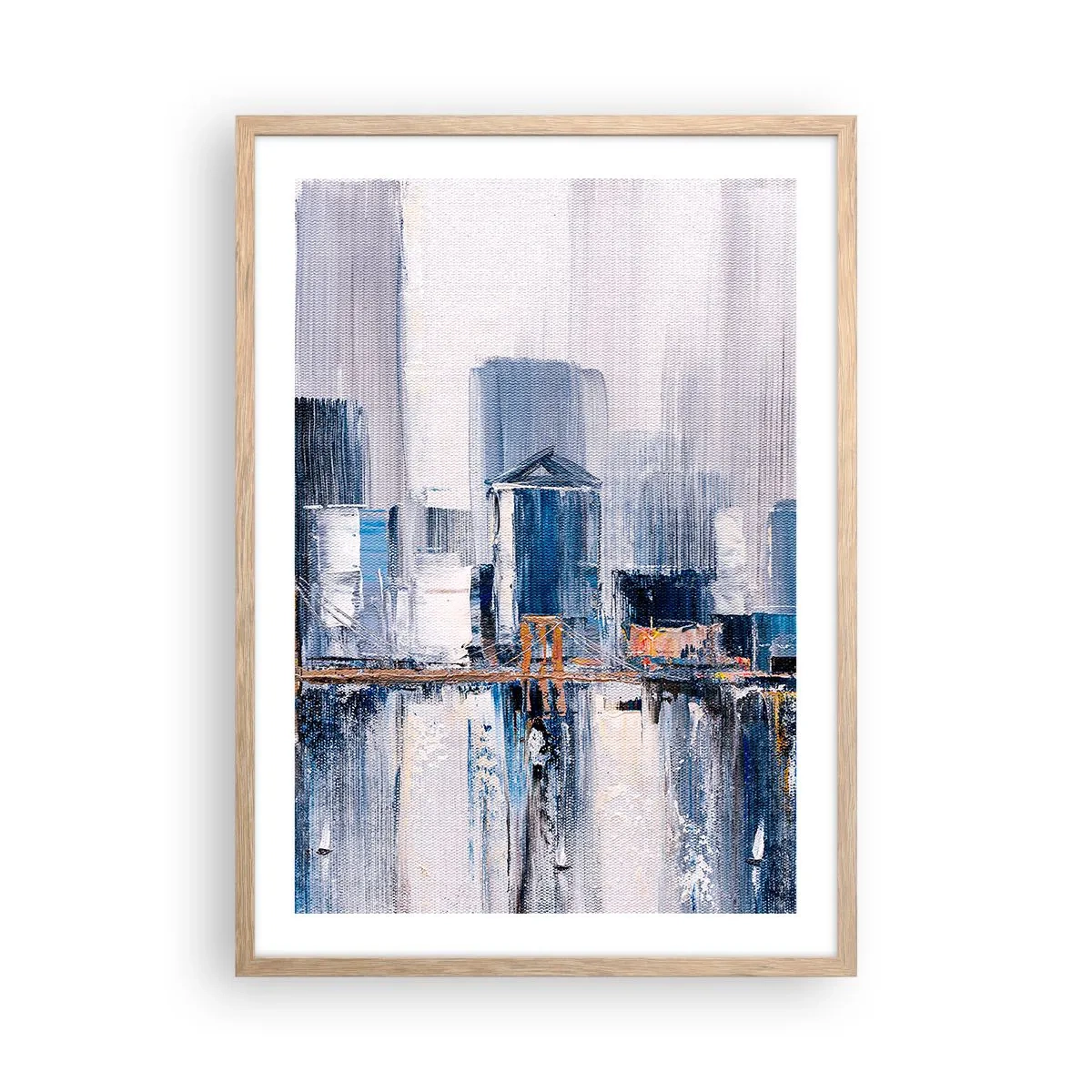 Plakát v rámu světlý dub - Newyorská imprese - 50x70 cm
