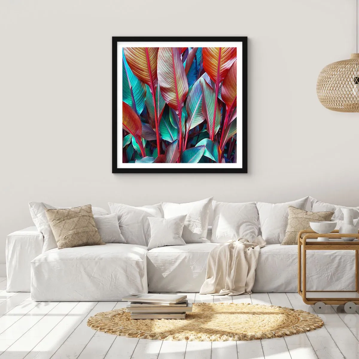 Plakát v černém rámu - Barevná houština - 60x60 cm