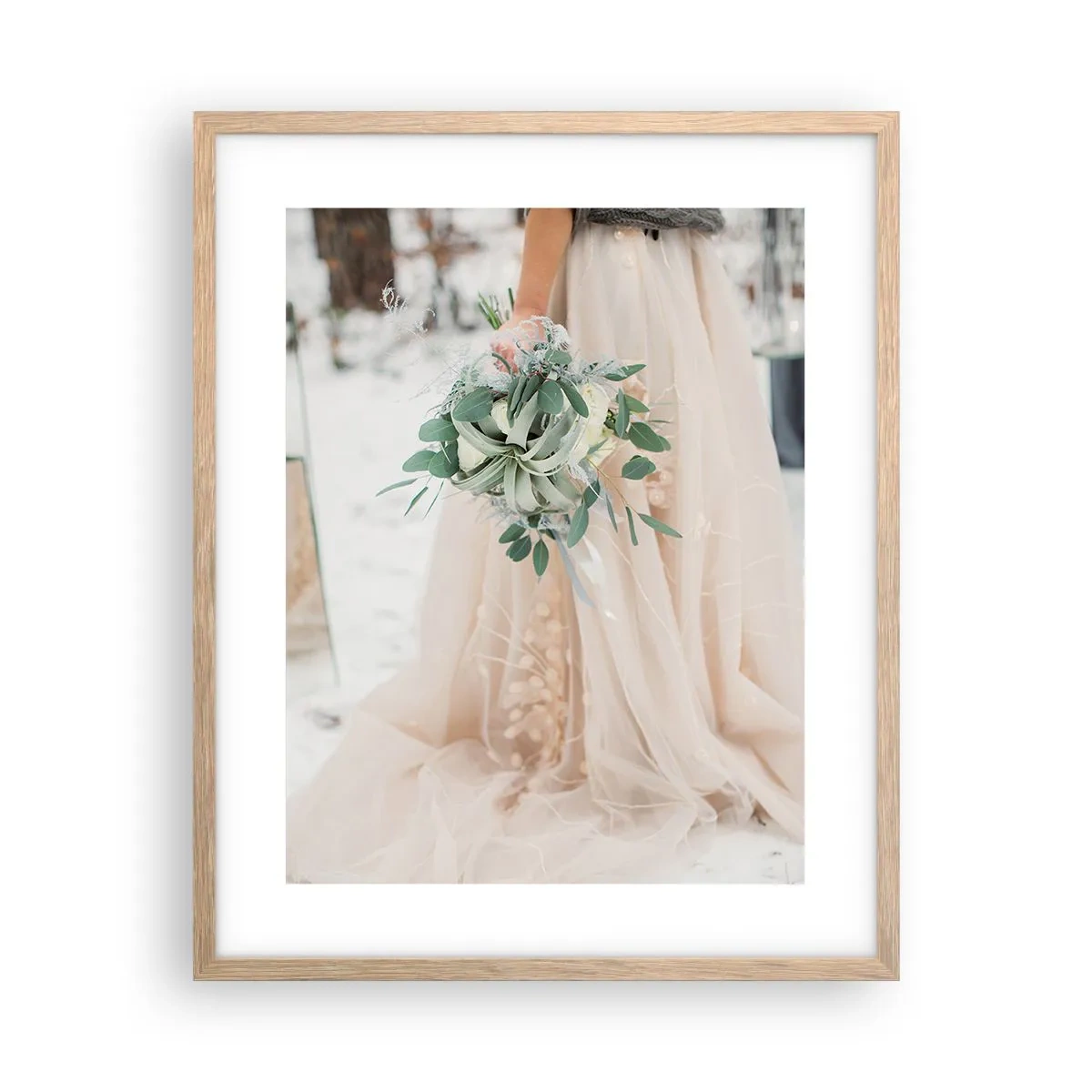 Plakát v rámu světlý dub - A žili šťastně až do smrti - 40x50 cm