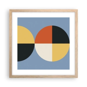Plakát v rámu světlý dub - Koukej a počítej - 40x40 cm