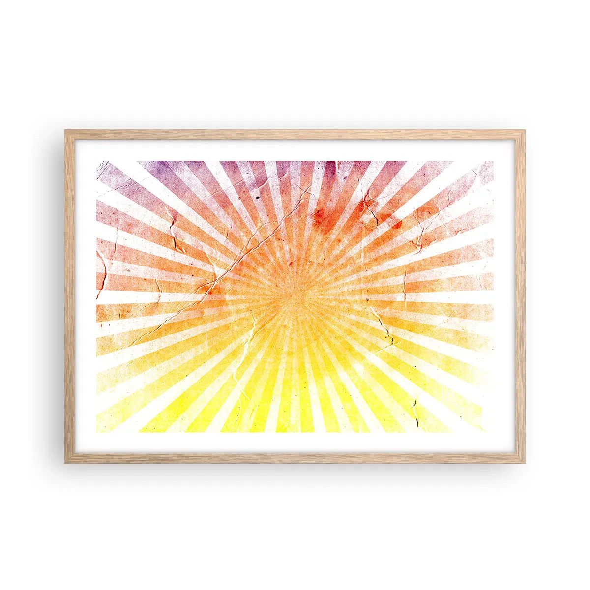 Plakát v rámu světlý dub - Východy a západy - 70x50 cm