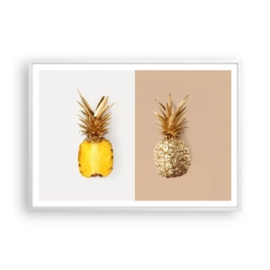 Plakát v bílém rámu - Ananas pro nás - 100x70 cm