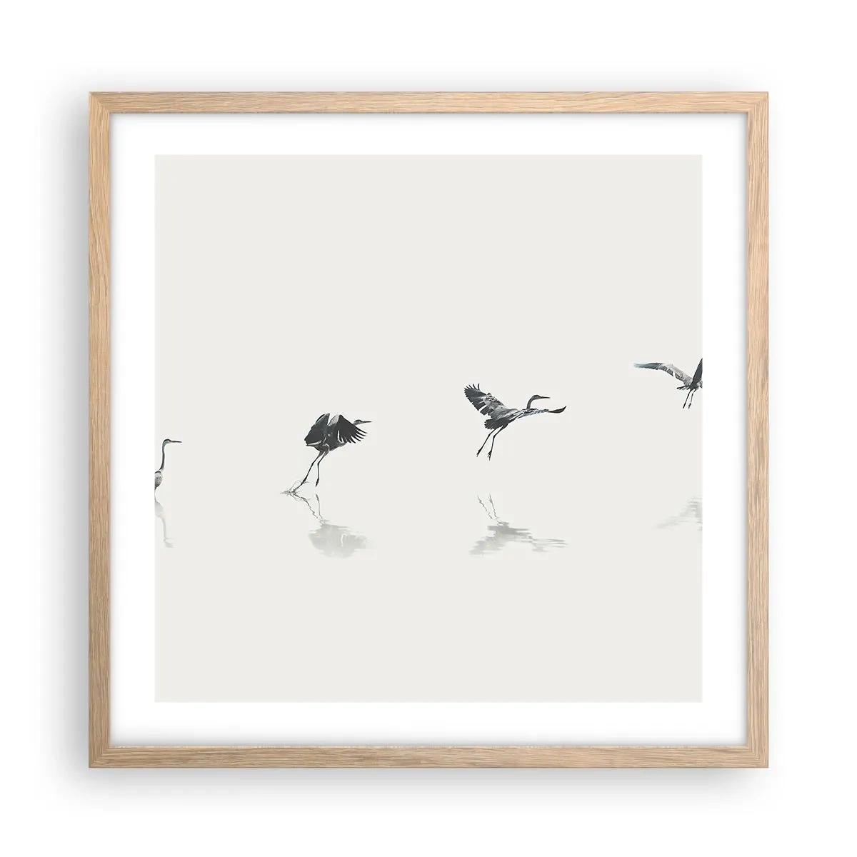 Plakát v rámu světlý dub - Čtyři jednoduché kroky - 50x50 cm