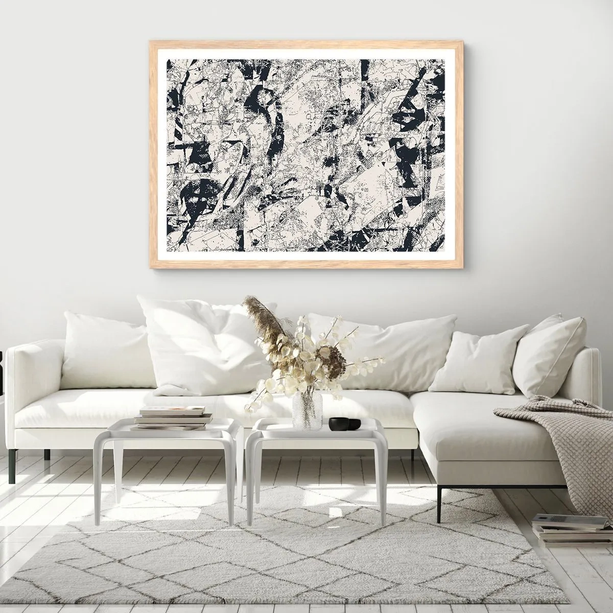 Plakát v rámu světlý dub - Prolínání protikladů - 100x70 cm