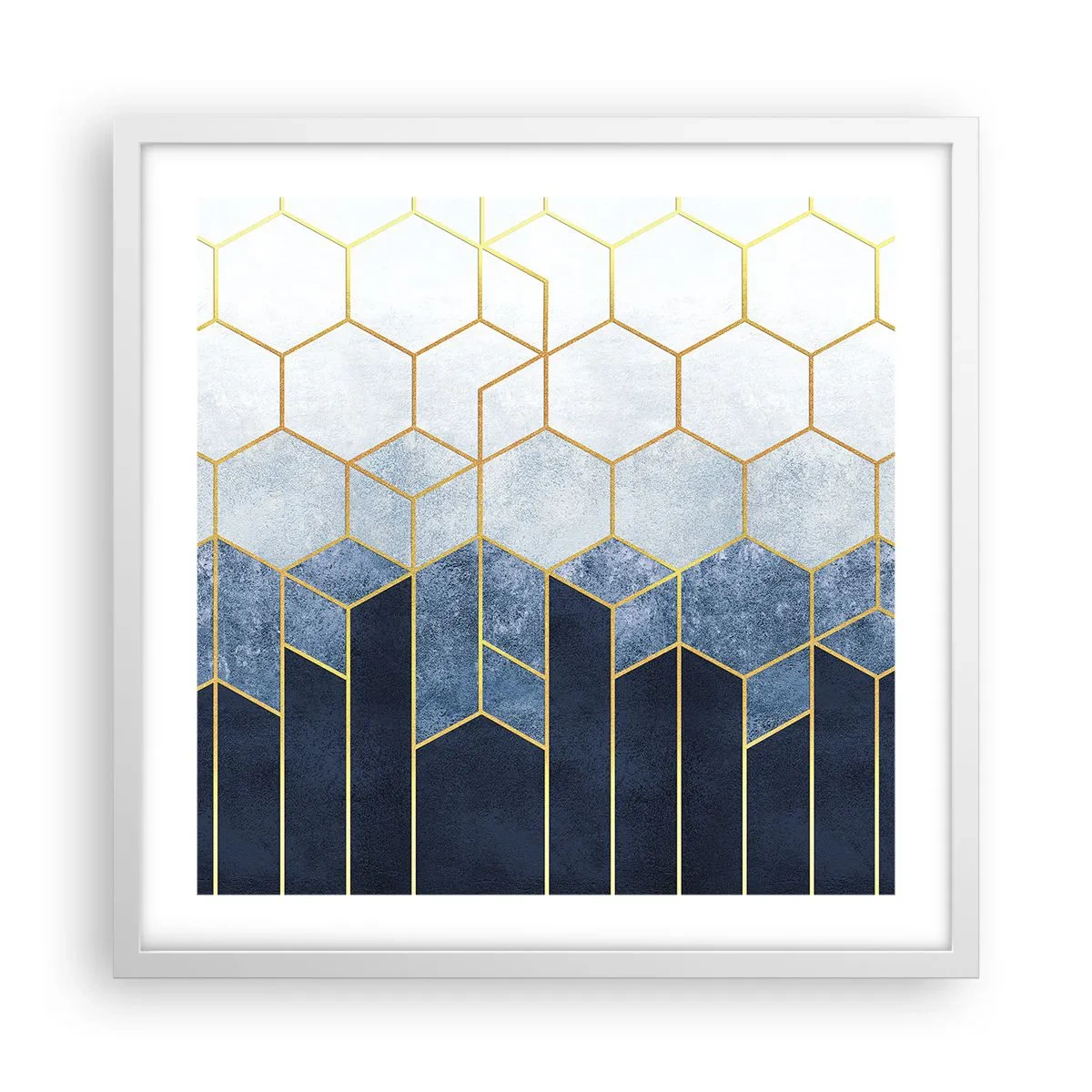 Plakát v bílém rámu - Kompozice v synkopickém rytmu - 50x50 cm