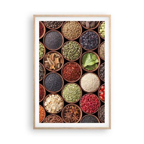 Plakát v rámu světlý dub - Všechny chutě světa - 61x91 cm