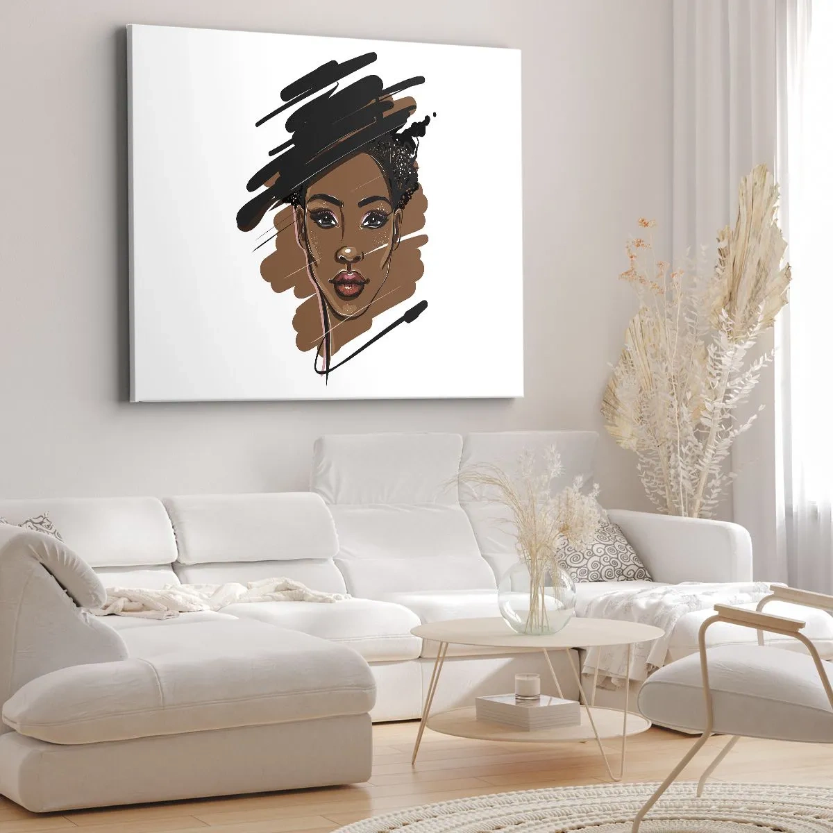 Obraz na plátně - Portrét ženy s uměleckými tahy barvy - 70x50cm - Sladká jako čokoláda - Moderní nástěnná dekorace do obývacího pokoje a ložnice ARTTOR