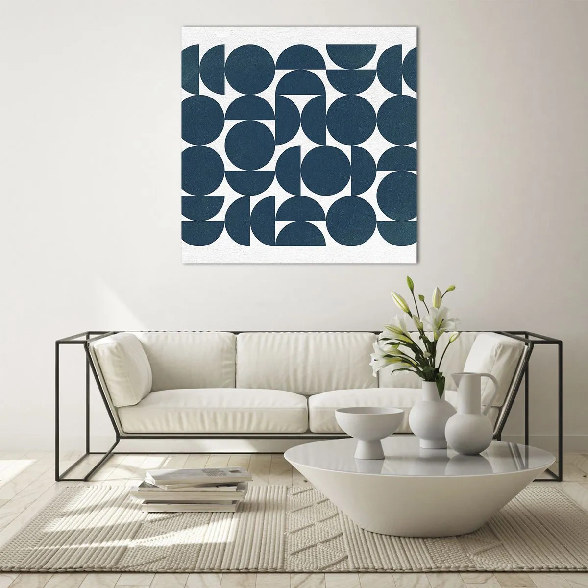 Obraz na skle - Kruhy a půlkruhy - 40x40 cm