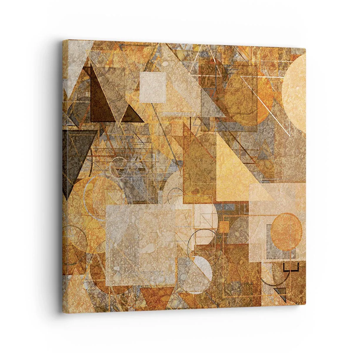 Obraz na plátně - Kubistická bronzová studie - 30x30 cm